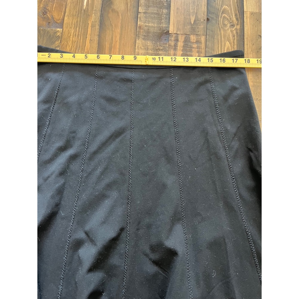 KAREN KANE Fit and‎ Flare Zig Zag Stitch Skirt Womens 12 Black Minimalist Office - Picture 3 of 5